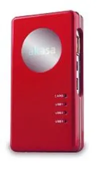 AKASA AK-HC-01RD / externí čtečka karet  Allv1 / USB hub / USB2.0 / červená