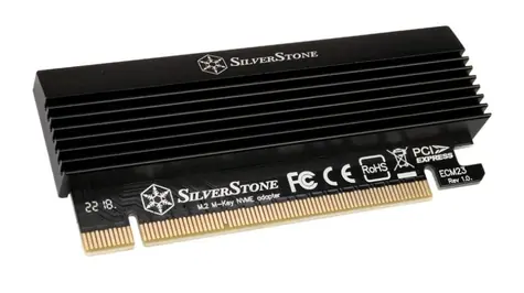 SilverStone SST-ECM23 PCIe adapter PCIe x4 > M.2 SSD s chladičem černá / M.2 SSD 2230 & 2242 & 2260 & 2280 format