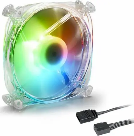 Sharkoon SHARK DISC PWM pruhledná / větráček / 120mm / RGB / 24.8 dBA