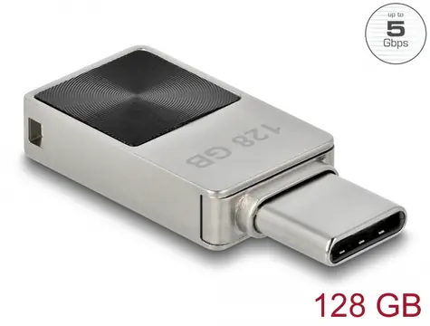 DeLock USB-C Mini Flash disk 128 GB stříbrná
