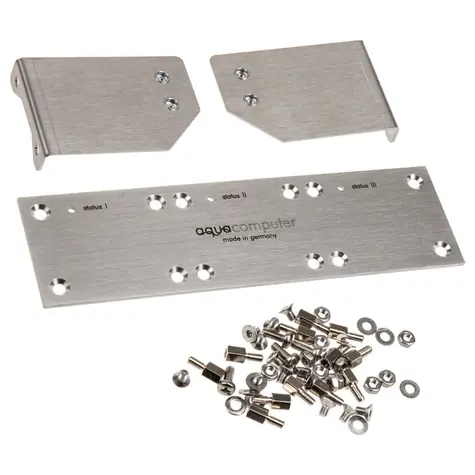 Aqua Computer Bezel set for poweradjust 2/3 and farbwerk brushed stainless steel