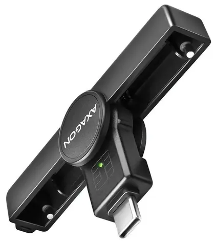 AXAGON CRE-SMPC, USB-C PocketReader čtečka kontaktních karet Smart card (eObčanka)