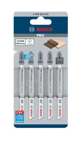 BOSCH 3165140091862 / Pilový plátek do kmitací pily T 101 BRF / 100 mm / rozteč: 2.5 mm / 5 ks