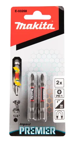 Makita E-03268 Impact Premier / torzní bit (C-form) / PH1-50mm 2ks