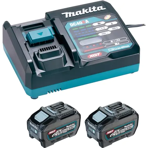 Makita 1911V6-0 / Sada akumulátorů Li-Ion XGT 40V 2x5.0Ah + rychlonabíječka DC40RA