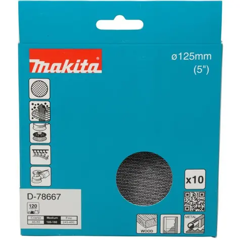 Makita D-78667 / brusný papír / 125 mm / A120 / 10 ks