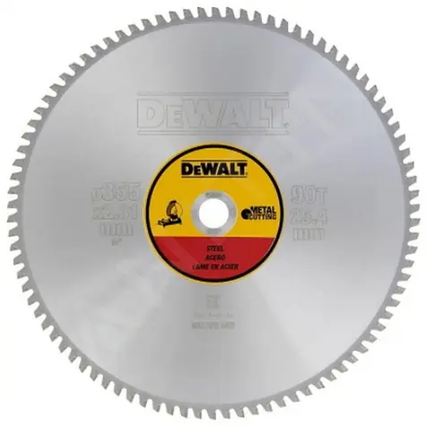 DeWalt DT1927 / Pilový kotouč pro pily / Průměr 355x25.4 mm / Šířka řezu 2.3 mm / Počet zubů 90