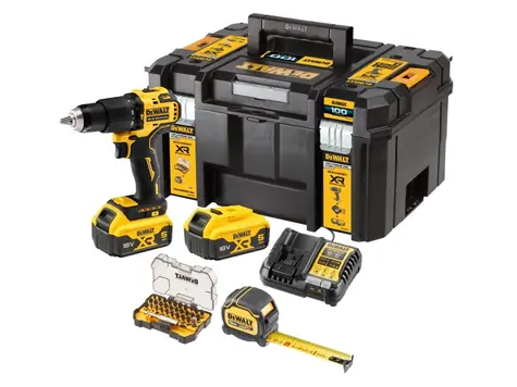 DeWalt DCZ100P2KT / Aku Bezuhlíková příklepová vrtačka / 18 V XR Li-Ion / 2x 5.0Ah