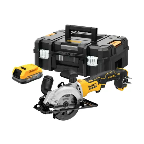 DEWALT DCS571E1T / Aku Kotoučová pila / 18V / 1x 1.7Ah / Průměr kotouče 115 mm / Hloubka řezu 38 mm / 4.500 ot-min 