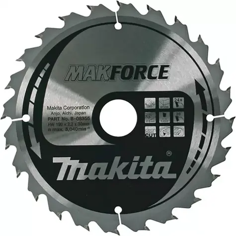 Makita B-32247 MAKFORCE / kotouč pilový dřevo / 190x2.2x30mm / 24 zubů