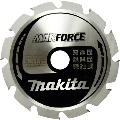 Makita B-08551 MAKFORCE / pilový kotouč na dřevo / 190x2.2x30mm / 60 zubů