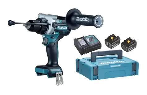 Makita DHP492RTJ / Aku Vrtací šroubovák s příklepem / 18V / 2100 ot-min / 13 mm sklíčidlo / 65 Nm / 2x 5.0 Ah