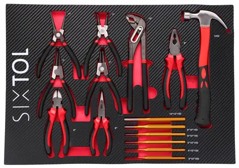 SIXTOL MECHANIC TOOL TRAY 4 - 15ks / Modul s nářadím do dílenského vozíku 