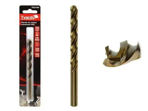 TVARDY HSS M35 10 mm vrták z kobaltového kovu 
