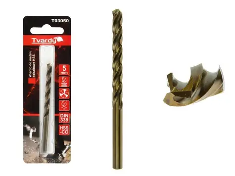 TVARDY HSS M35 5 mm vrták z kobaltového kovu 