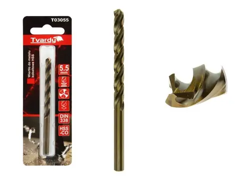 TVARDY HSS M35 5.5 mm vrták z kobaltového kovu 