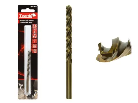TVARDY HSS M35 6.5 mm vrták z kobaltového kovu 