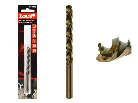 TVARDY HSS M35 7.5 mm vrták z kobaltového kovu 