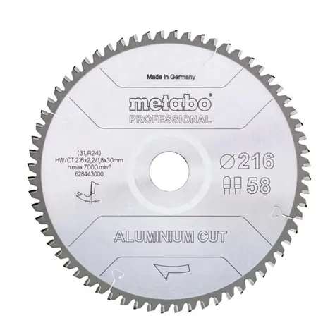 Metabo AluminiumCutProf / Řezný kotouč na hliník / Průměr 216 x 30 mm / Šířka řezu 2.2 mm 