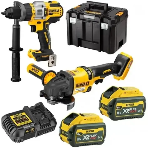 DeWalt DCK2016T2T-QW / Aku SET bruska + příklepová vrtačka / 2x aku baterie + kufr + nabíječka