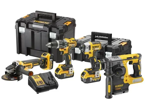 DeWalt DCK422P3T-QW / Aku SET bruska + kombi kladivo + příklepová vrtačka + rázový utahovák / kufr + 3x baterie 
