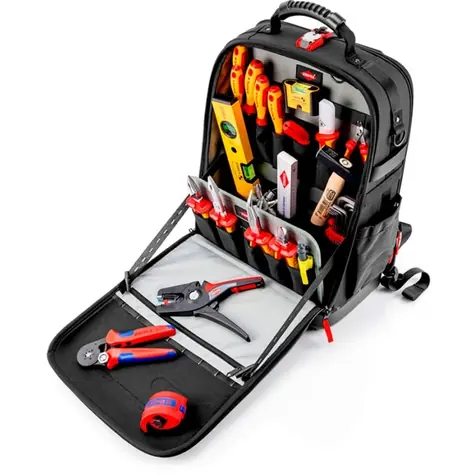 Knipex Tool Backpack Modular X18 Electric černá / Batoh na nářadí pro elektrikáře / 22 ks