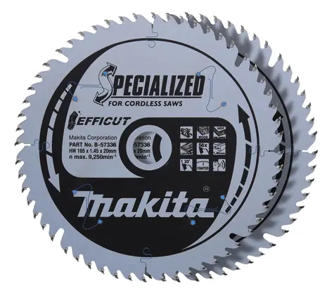 Makita B-57336-2 EFFICUT (2ks) / pilový kotouč na dřevo / průměr 165 x 20mm / počet zubů 56