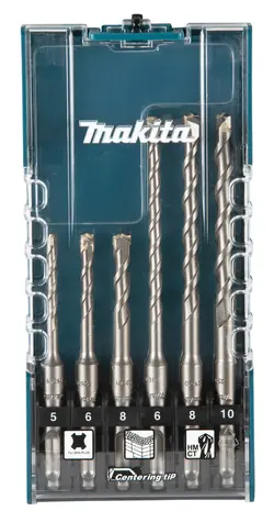 Makita E-15730 Sada 6ks vrtáků SDS-Plus do betonu / 5/6/8/6/8/10mm