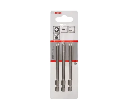 BOSCH 2607001533 / Sada šroubovacích bitů  PH1 89 mm (3 ks) / Extra odolné