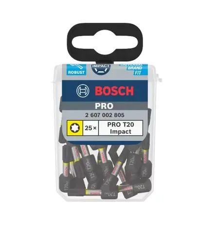 BOSCH 2607002805 / Sada šroubovacích bitů Impact T20 25 mm (25 ks) / Tic Tac