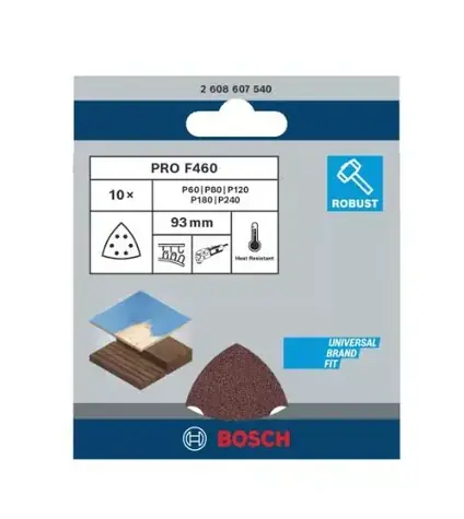 BOSCH 2608607540 / Sada brusných papírů pro delta brusky 93 mm / Zrnitost 60 & 80 & 100 & 120 & 180 