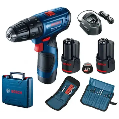 BOSCH GSB 120-LI Professional / Aku příklepový šroubovák / 12V / 1500 ot-min / 2x 2.0Ah