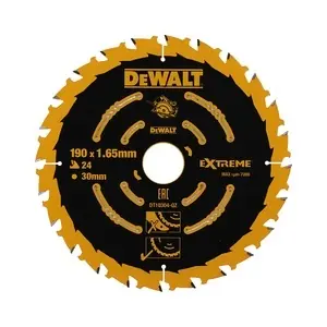 DeWalt DT10304-QZ / Pilový kotouč Extreme / Průměr: 190mm / Otvor: 30mm / Zuby: 24 / pro aku pily