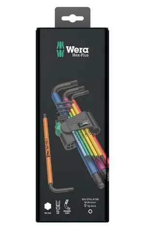 WERA 950 9 Hex-Plus Multicolour 1 SB Multicolour Sada zástrčných klíčů / metrická / BlackLaser