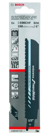 BOSCH S 936 CHF Pilový list do pily ocasky / silné plechy (4-12 mm)