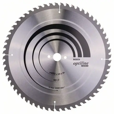 BOSCH Optiline Wood 400 / Pilový kotouč pro řezání dřeva / Průměr: 400mm / Otvor: 30mm / Zuby: 60