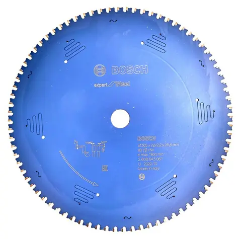 BOSCH Expert for Steel 305 / Pilový kotouč pro řezání oceli / Průměr: 305mm / Otvor: 25.4mm / Zuby: 80