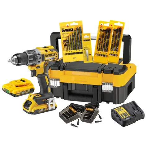 DeWalt DCK791D2T / Aku Vrtačka s příslušenstvím / 18V / 13mm sklíčidlo / 2x2.0Ah / 2.000 ot-min / 70 Nm