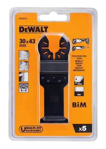 DeWalt DT20723 / Sada pilových listů DT20701 / Délka 43 mm / Šířka 30mm / 5ks