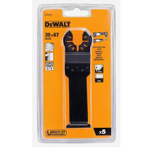 DeWalt DT20724-QZ / Sada pilových listů DT20703 / Délka 67 mm / Šířka 30mm / 5ks