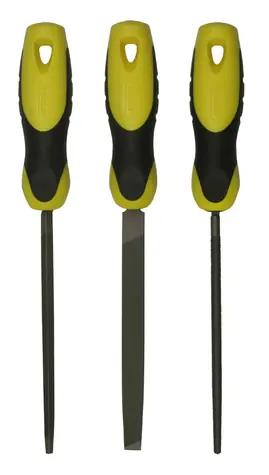 Stanley 0-22-445 / 3-dílná sada pilníků 150mm / (plochý sek 1 / kulatý sek 2 / tříhranný sek 1)