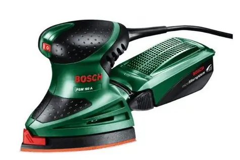 BOSCH PSM 160 A / víceúčelová oscilační bruska / 160W / brusná plocha 104 cm2 / max. otáčky 24000-min 