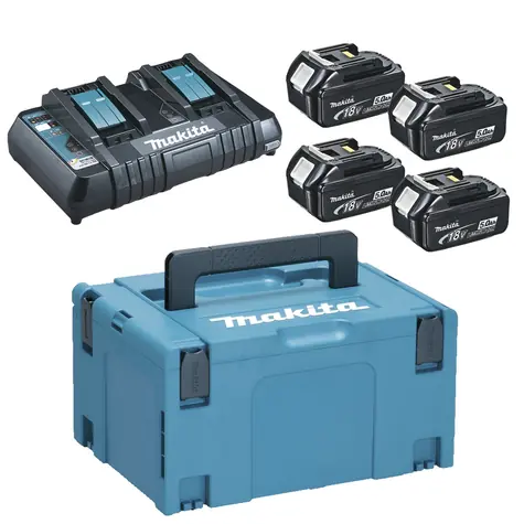 Makita 197626-8 Nabíjecí sada - 4x Baterie BL1850B | Nabíječka DC18RD | Systainer