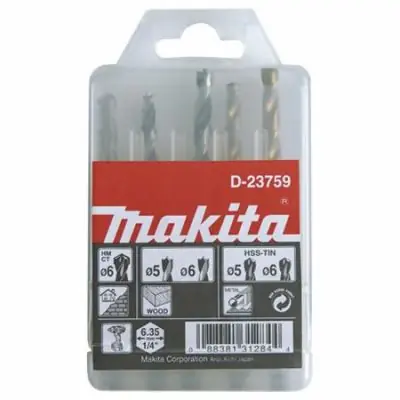 Makita D-23759 Sada Vrtáků s upnutím šestihran 1|4