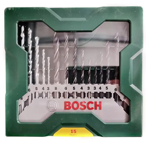 BOSCH 2607019675 / Sada vrtáků do kovu | kamene | dřeva / 3-8 mm / 15 ks