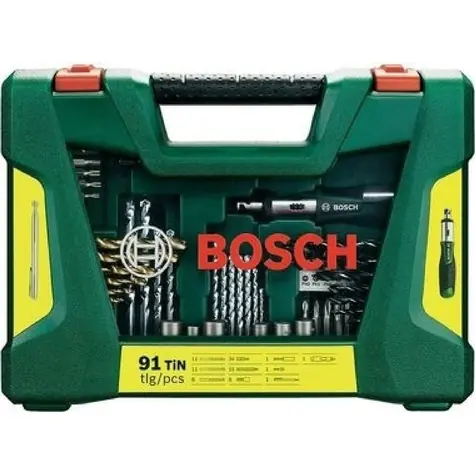 BOSCH 2607017311 / Sada šroubovacích bitů a vrtáků s ráčnou a mag. Teleskopem (91 ks)
