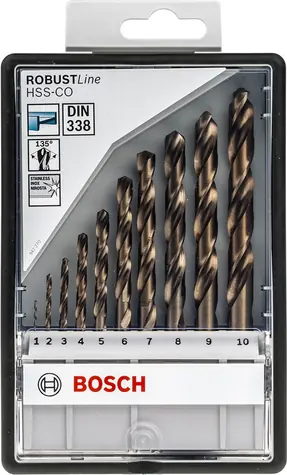 BOSCH 2607019925 / Sada vrtáků do kovu / HSS-Co / 1-10 mm / 10 ks
