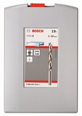 BOSCH 2608587013 / Sada vrtáků do kovu / HSS-G / Průměr 1-10 mm / Délka 12-87 mm / 19 ks