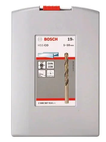 BOSCH 2608587014 / Sada vrtáků do kovu / HSS-Co / Průměr 1-10 mm / Délka 12-87 mm / 19 ks