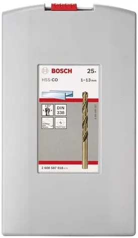 BOSCH 2608587018 / Sada vrtáků do kovu / HSS-Co / Průměr 1-13 mm / Délka 12-101 mm / 25 ks